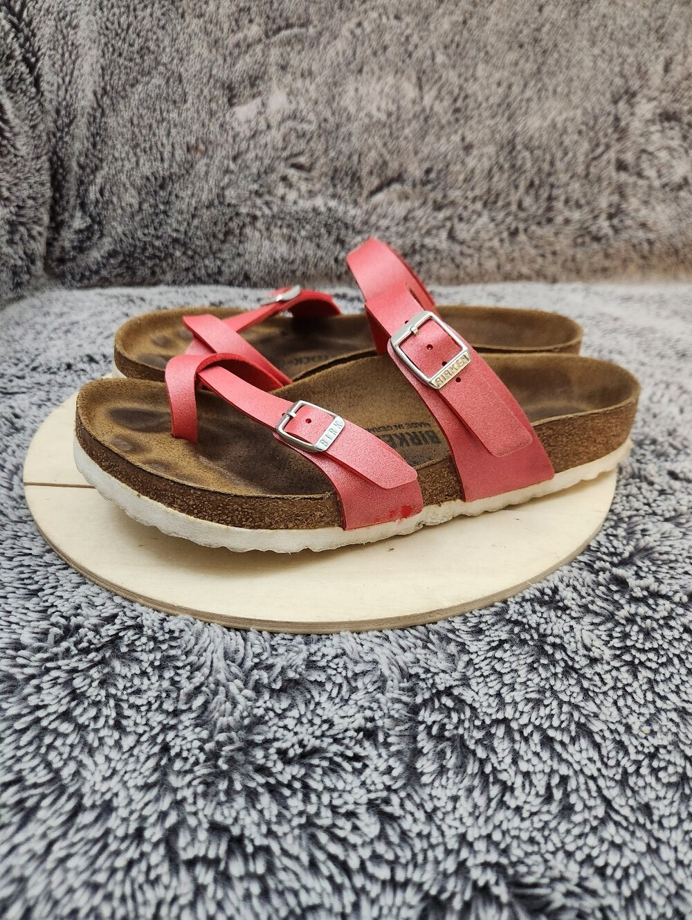 Birkenstock Mayari Icy Metallic Poppy Birko-Flor Sandals Women's Size 7 - Picture 4 of 9